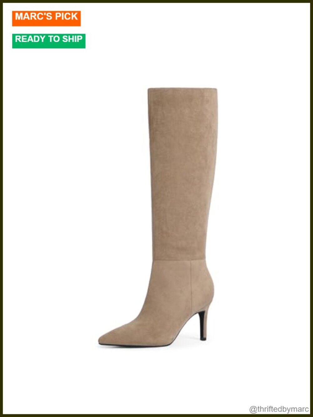 Knee High Boots Pointed Toe Stiletto Heel Tall Faux Leather Women